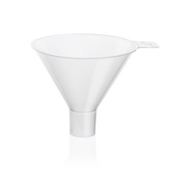 Powder funnel short, wide stem, PP Outer dia. 65 mm, Stem dia. 18 mm / PK 10