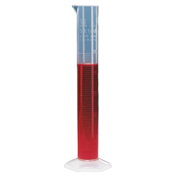 Graduated cylinder, tall form, 50ml, PP, 1ml embossed scale / PK 10