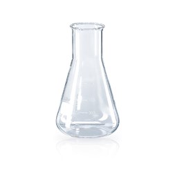 Erlenmeyer flasks, 500ml, wide neck, Boro 3.3, beaded rim, graduated / PK 10