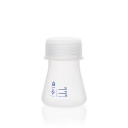 Erlenmeyer flask, 50ml, wide neck, PP, with screw cap GL45 / PK 6