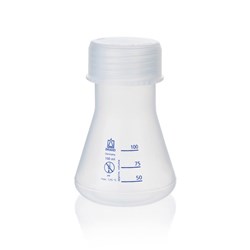 Erlenmeyer flask, 100ml, wide neck, PP, with screw cap GL45 / PK 6